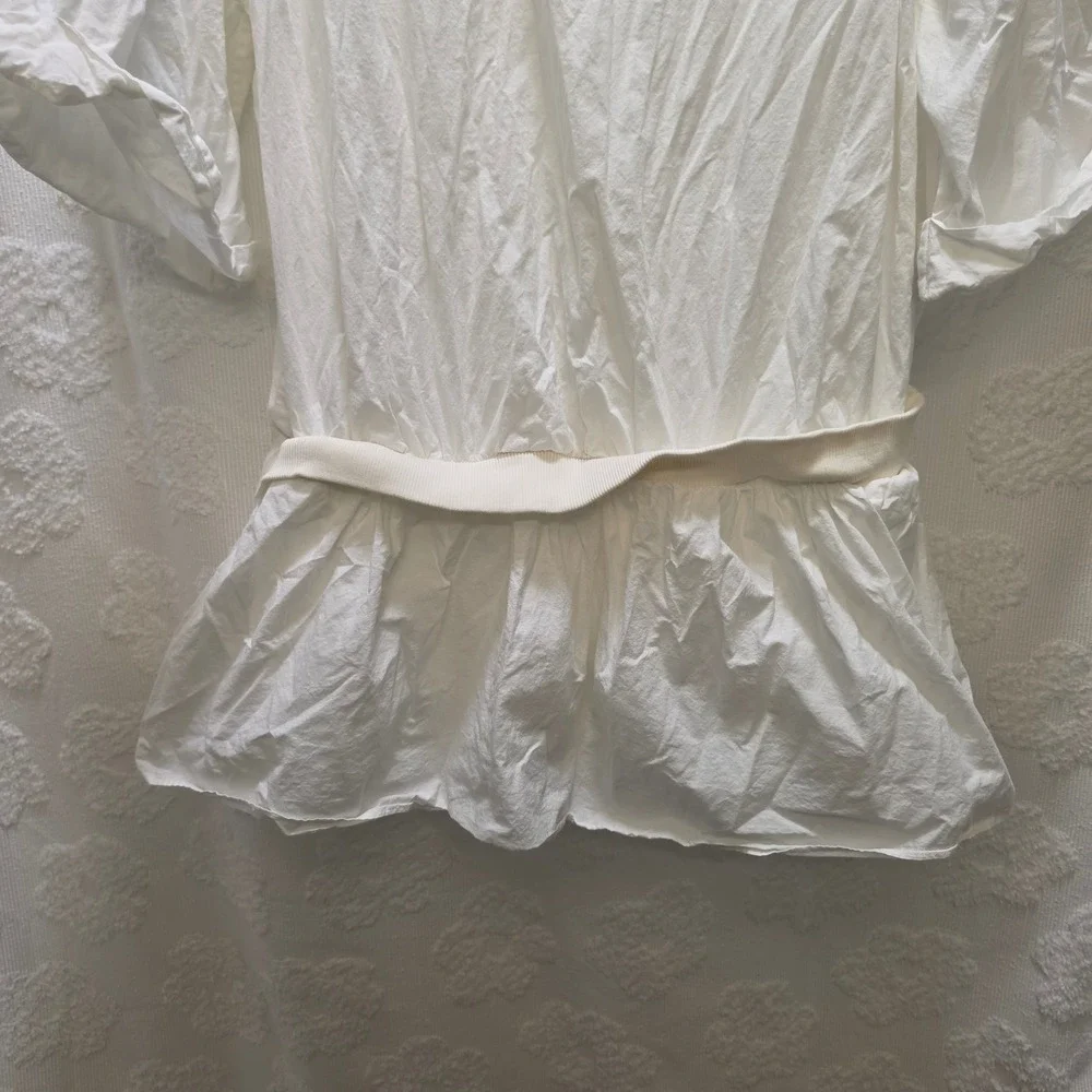 Free People Ivory Cotton Mini Dress with Pockets Womens Large